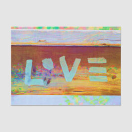 ラブレトロヒッピーブラウングリーンボヘミアンカントリーアート 薄葉紙