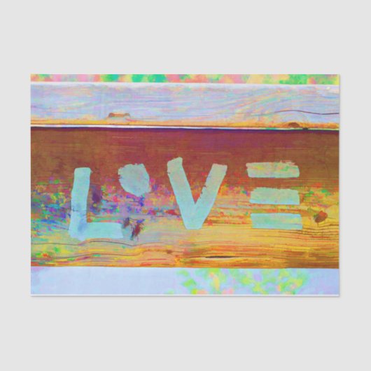 ラブレトロヒッピーブラウングリーンボヘミアンカントリーアート 薄葉紙 (正面)