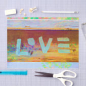 ラブレトロヒッピーブラウングリーンボヘミアンカントリーアート 薄葉紙 (クラフト)