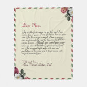 ラブレパーソナライズされたターの手書きカップル  フリースブランケット (正面)