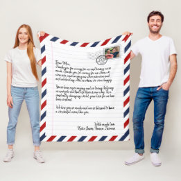 ラブレパーソナライズされたター手書き写真メール フリースブランケット