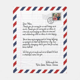 ラブレパーソナライズされたター手書き写真メール フリースブランケット