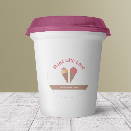 ラブレベルシールで作ったアイスクリーム ラウンドシール