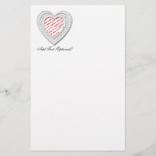 ラブレースハート型フォトフレーム 便箋 (正面)