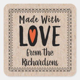 ラブレーベルで作った可愛いクラフト紙ベーキング スクエアシール