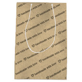 ラブロゴカスタム付き手作素朴りモダン ミディアムペーパーバッグ (裏面)