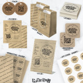 ラブロゴカスタム付き手作素朴りモダン ミディアムペーパーバッグ