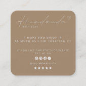 ラブロゴ付き手作りスモールビジネスソーシャルメディア スクエア名刺 (正面)