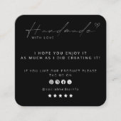 ラブロゴ付き手作りスモールビジネスソーシャルメディア スクエア名刺 (正面)