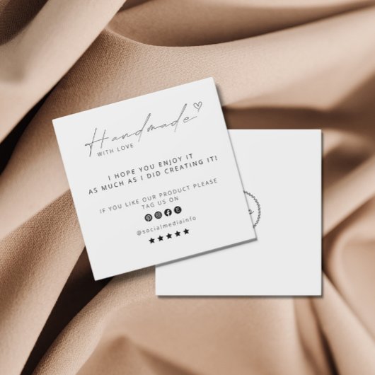 ラブロゴ付き手作りスモールビジネスソーシャルメディア スクエア名刺