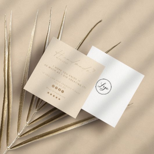 ラブロゴ付き手作りスモールビジネスソーシャルメディア スクエア名刺