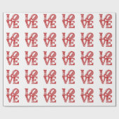ラブロゴ包装紙、バレンタインデーの贈り物 ラッピングペーパー (フラット)
