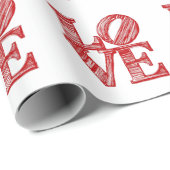 ラブロゴ包装紙、バレンタインデーの贈り物 ラッピングペーパー (ロールコーナー)