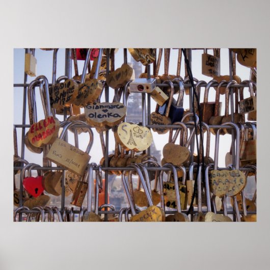 ラブロックとエッフェルタワー。パリ。フランス。 ポスター (正面)