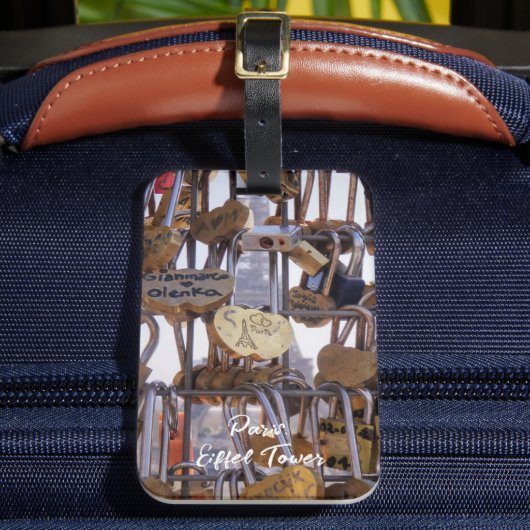 ラブロックとエッフェルタワー。パリ。フランス。 ラゲッジタグ (正面インサイチュ2)