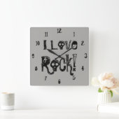 ラブロックスカルウォールクロック スクエア壁時計 (ホーム)