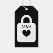 ラブロック付きカスタムウェディングギフトモノグラムのラベル ギフトタグ (正面)