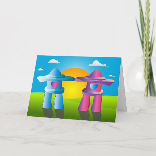 ラブロック婚約結婚/記念日 案内状 (正面)