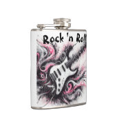 ラブロックNロール電気ギターミュージックブラックピンク フラスク (右)