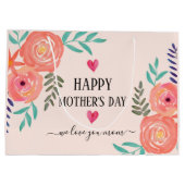 ラブロパーソナライズされたマンチマザーズデイ抱き枕 ラージペーパーバッグ (裏面)