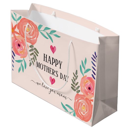 ラブロパーソナライズされたマンチマザーズデイ抱き枕 ラージペーパーバッグ (裏面アングル)