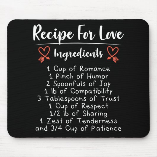 ラブロマンスギフトのためのバレンタイン愛の詩レシピ マウスパッド (正面)