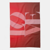 ラブロマンスレッドピンク キッチンタオル (縦)