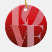 ラブロマンスレッドピンク セラミックオーナメント (正面)
