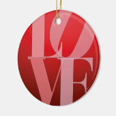 ラブロマンスレッドピンク セラミックオーナメント (左)