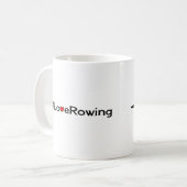ラブローイングのハッシュタグのスローガンとボート ツートーンマグカップ (正面左)