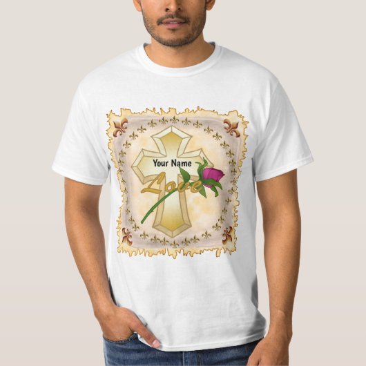 ラブローズ・キリスト教クロスTシャツ Tシャツ (正面)