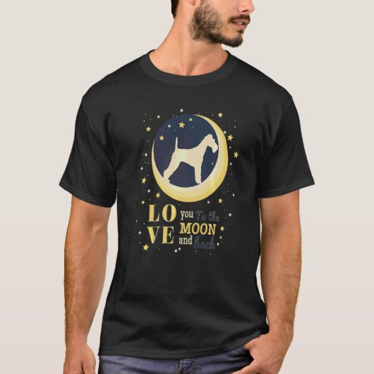 ラブワイヤキツネテリアドッグトゥザムーンズオン Tシャツ (正面)