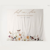 ラブワイルドフラワーの結婚秋背景 タペストリー (正面(横))