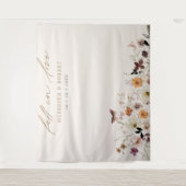 ラブワイルドフラワーの結婚秋背景 タペストリー (正面)