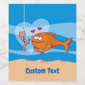 ラブワインラベルの魚と餌 ワインラベル (シングルラベル)