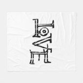 ラブワードの入力 フリースブランケット (正面(横))