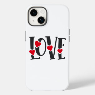 ラブワードアートハートレッドブラックバレンタイン Case-Mate iPhone 14ケース