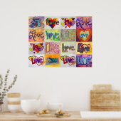 ラブワードアートペインティングポスターアートプリント ポスター (キッチン)