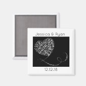 ラブワードアーパーソナライズされたト マグネット (正面/裏面)