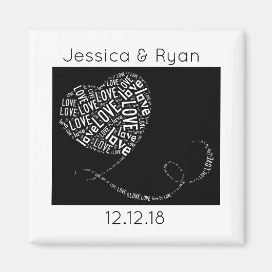 ラブワードアーパーソナライズされたト マグネット (正面)