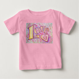ラブワードア絵画ートカスタムのTシャツ ベビーTシャツ