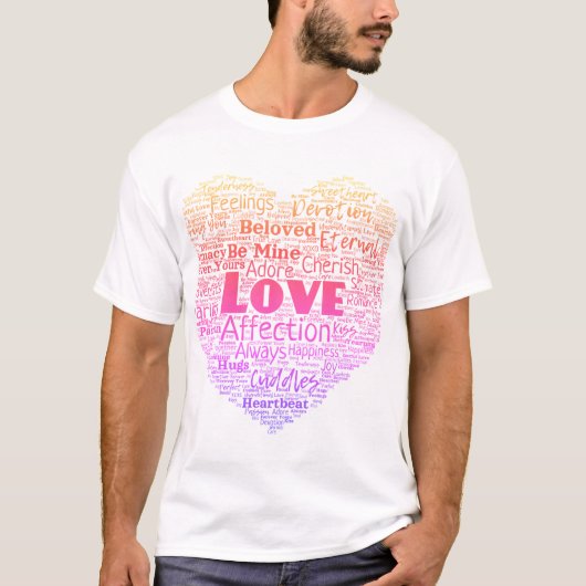 ラブワードクラウド Tシャツ (正面)