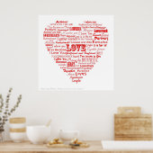 ラブワードコラージュのポスター ポスター (キッチン)