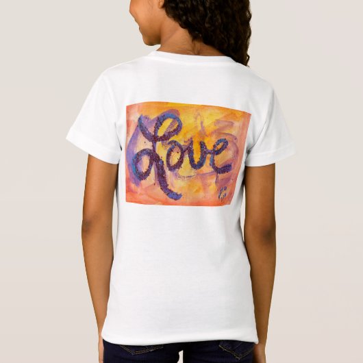 ラブワードサンセットゴールデングローグリッターアートTシャツ Tシャツ (裏面)