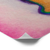 ラブワードピンクバタフライアートプリントポスター ポスター (角)