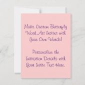 ラブワードピンクバタフライカスタム招待状 招待状 (裏面)