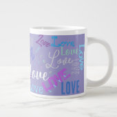 ラブワードGrafitti繰り返しワード（カスタマイズ） ジャンボコーヒーマグカップ (右)