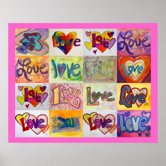 ラブワードXOXOアートワーク絵画ポスターアートプリント ポスター (正面)