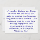 ラブワードXOXOモザイク招待状または招待状 招待状 (裏面)