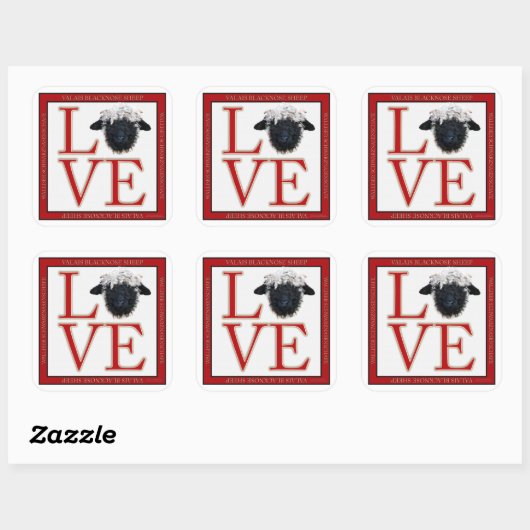 ラブヴァレブラックノセシープスクエアステッカー スクエアシール (シート)